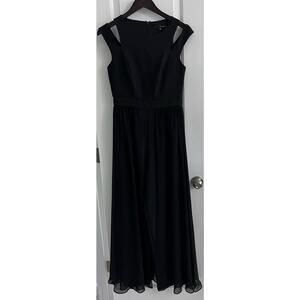 Sangria Chiffon Overlay Jumpsuit, Black, 4